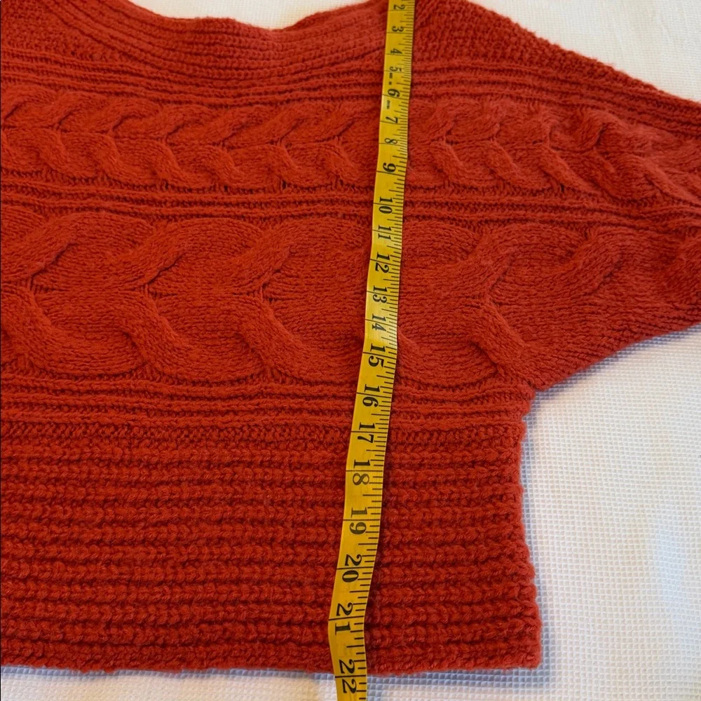Free People Sienna Cable Knit Sweater Size XSMALL  Burnt Orange